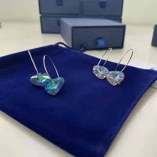 Обеци от сребро и Swarovski Съвършена любов