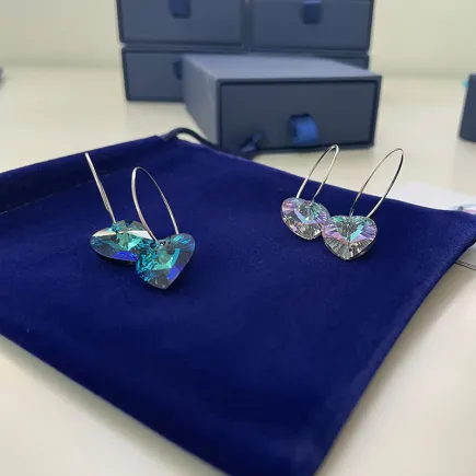 Обеци от сребро и Swarovski Съвършена любов