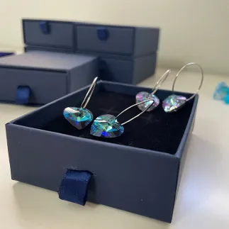 Обеци от сребро и Swarovski Съвършена любов