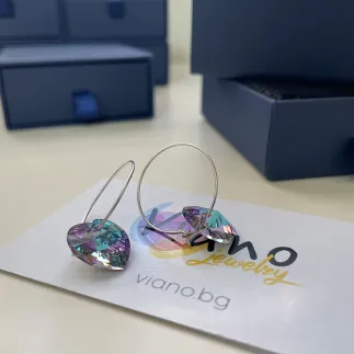 Обеци от сребро и Swarovski Съвършена любов