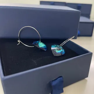 Обеци от сребро и Swarovski Съвършена любов