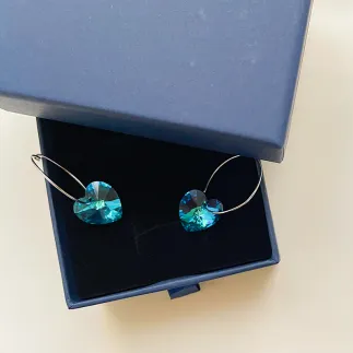 Обеци от сребро и Swarovski Съвършена любов