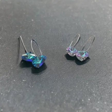 Обеци от сребро и Swarovski Съвършена любов