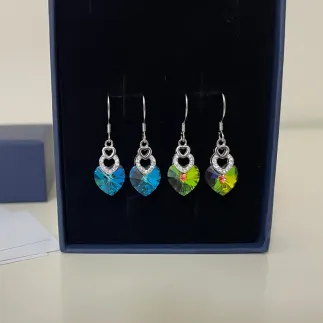 Обеци Умножена любов - сребро и Swarovski