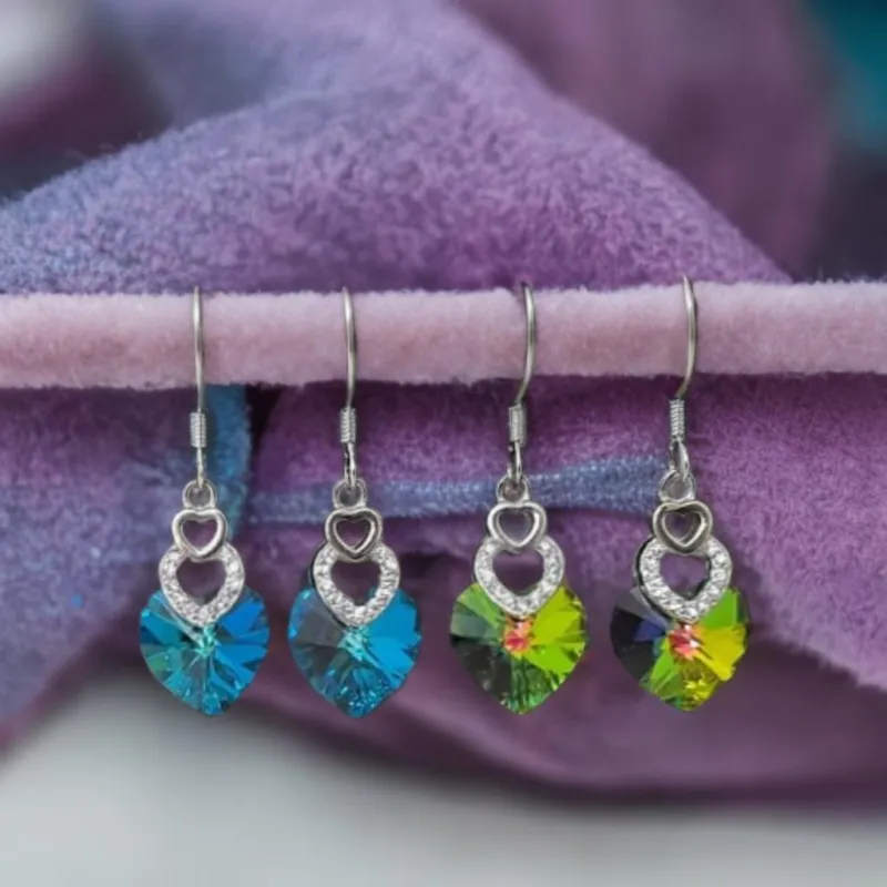 Обеци Умножена любов - сребро и Swarovski Обеци Умножена любов - сребро и Swarovski