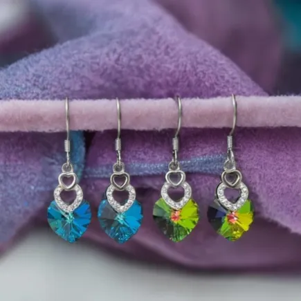 Обеци Умножена любов - сребро и Swarovski