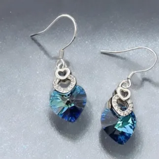 Обеци Умножена любов - сребро и Swarovski