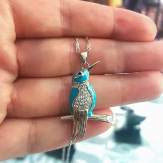 Колие от сребро Синята птица