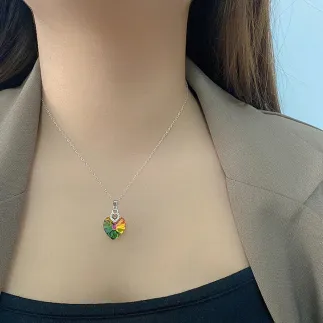 Сребърно колие с кристал Swarovski Три пъти любов