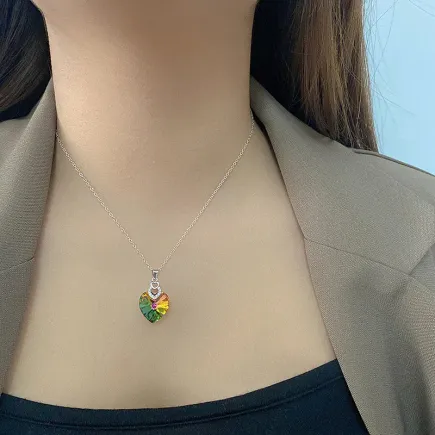 Сребърно колие с кристал Swarovski Три пъти любов