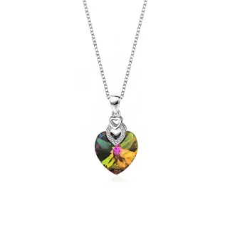 Сребърно колие с кристал Swarovski Три пъти любов