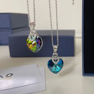 Сребърно колие с кристал Swarovski Три пъти любов