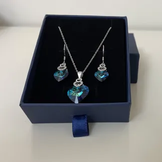 Сребърно колие с кристал Swarovski Три пъти любов