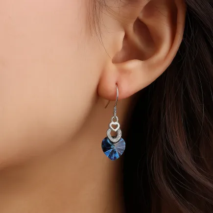Обеци Умножена любов - сребро и Swarovski