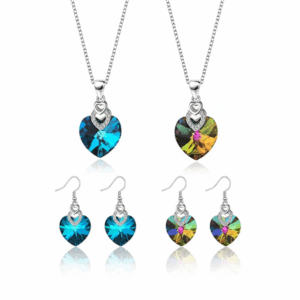 Комплект от сребро и кристали Swarovski Любов