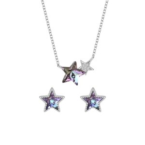 Комплект със Swarovski Звезден блясък в Лилаво