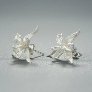 Сребърни обеци Цветето на вечността