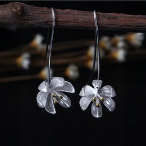 Сребърни обеци Цветно усещане