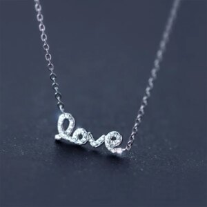 Сребърно колие Любов в блясък