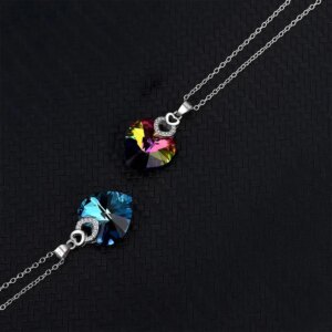 Сребърно колие с кристал Swarovski Три пъти любов