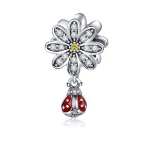 Сребърно бижу Цвете и калинка