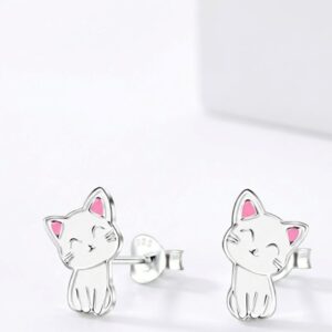 Обеци Сребърни котенца